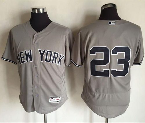 Yankees #23 Don Mattingly Grey Flexbase Authentic Collection Stitched MLB Jersey - Click Image to Close